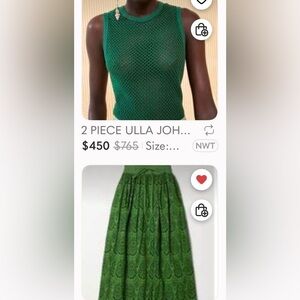 2 PIECE ULLA JOHNSON Abi Top and Clarabella Broderie Anglaise Skirt Size Small/2